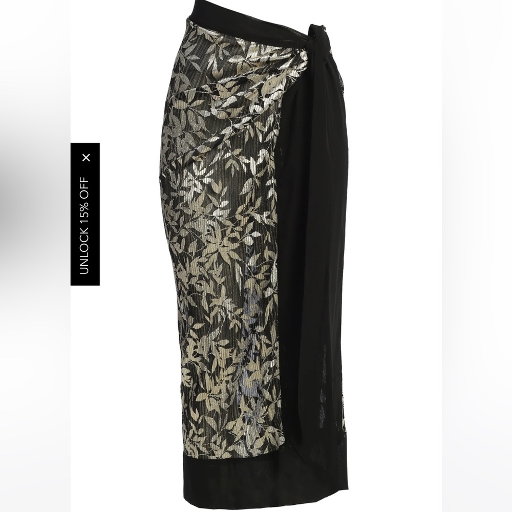 Black Positano Printed Sarong - Size M/L NWT